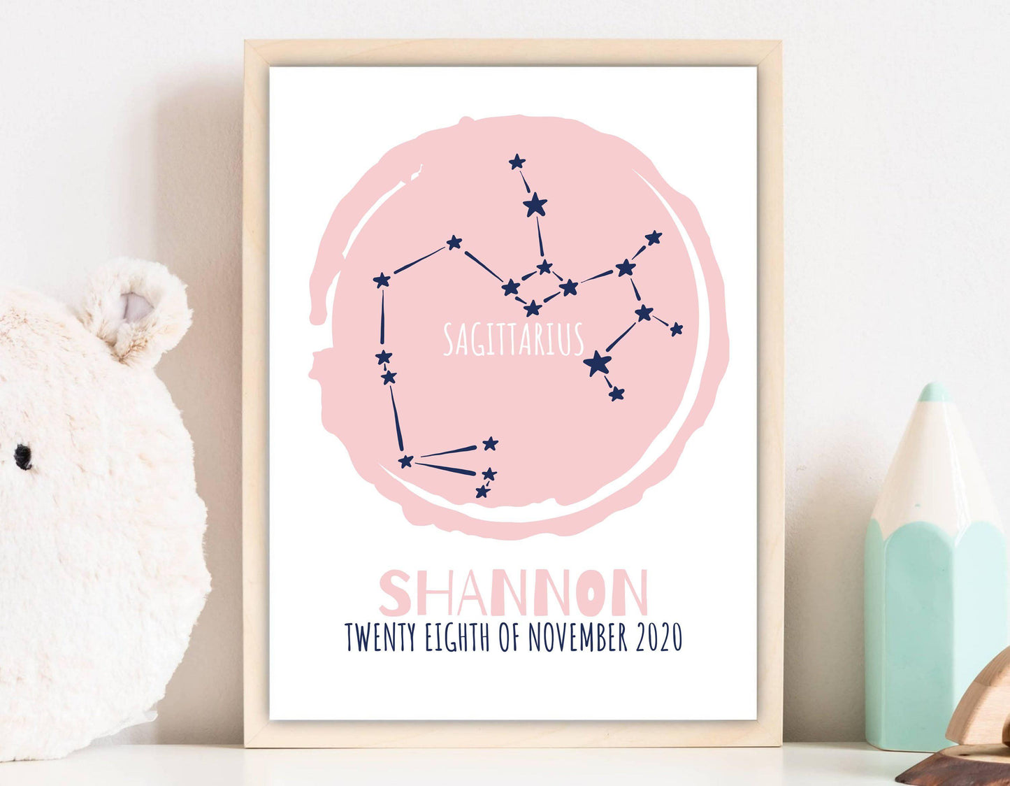 Star Sign Pink Print Illustrashun