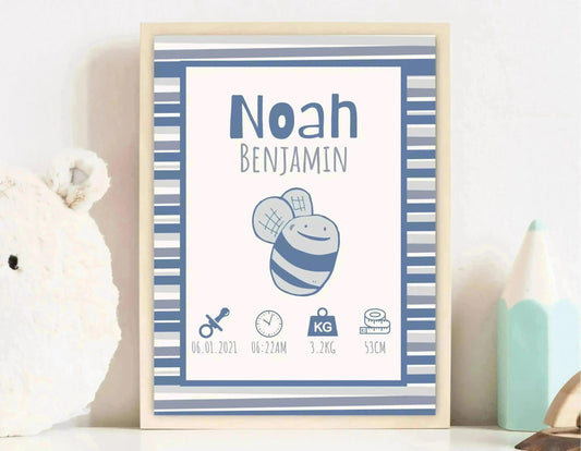 Bee - Personalised baby print Illustrashun